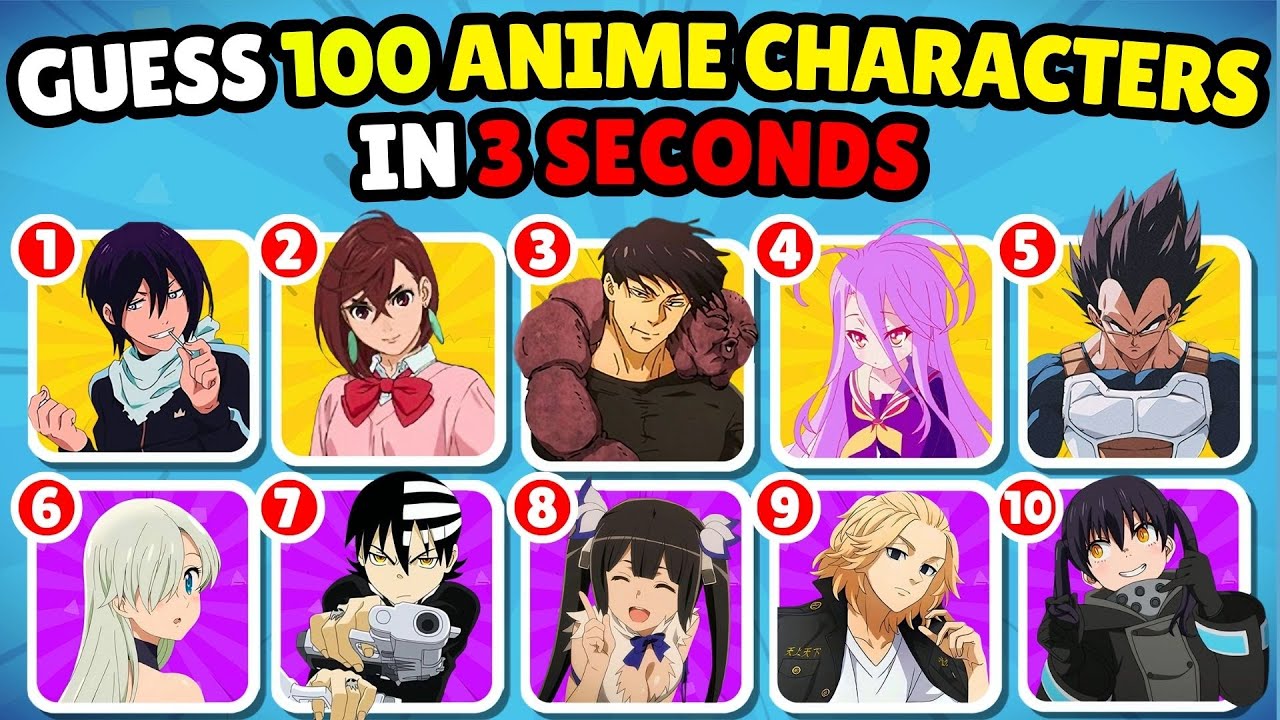 Guess 100 Anime Characters In 3 seconds 💯⏰ | Super EASY | DaAnimeVillain