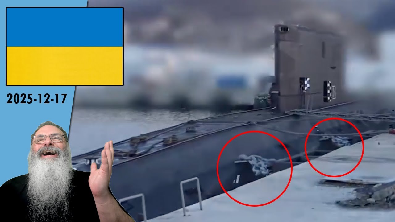 #Ucrânia 2025-12-17: RUSSOS precisaram ACORRENTAR SUBMARINO ao PIER para DIZER que tá "TUDO NORMAL"