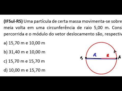 (IFSul-RS) Uma partícula de certa massa movimenta-se sobre um plano horizontal, realizando meia...