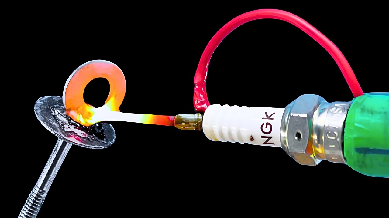 How to make a simple welding machine from spark plugs at home! Awesome Idea😱