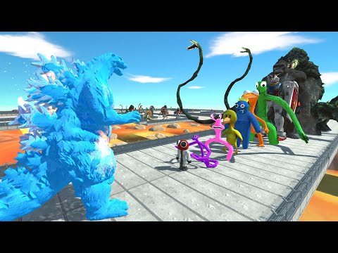 Godzilla Burning Blue vs Biollante LAVA DEATH RUN - Animal Revolt Battle Simulator