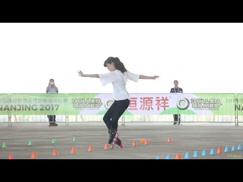 2017 Roller Games，Junior Women Classic Slalom 16th，Kimura Reia 青女花桩 16th 木村怜愛 (no music)