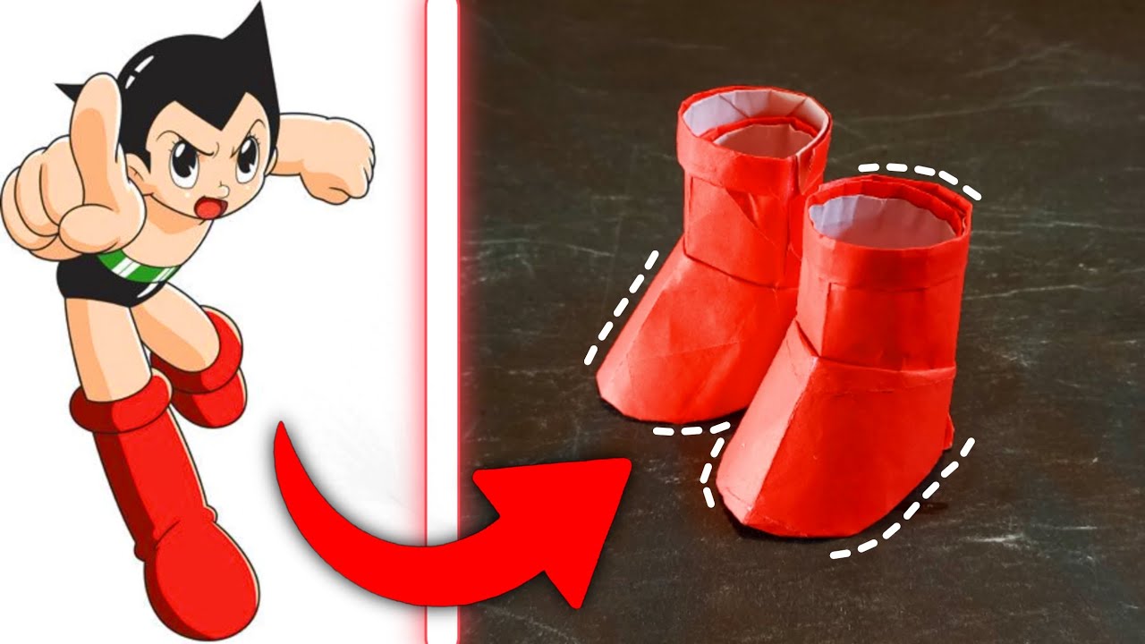 Origami astro boy paper boots / big red boots