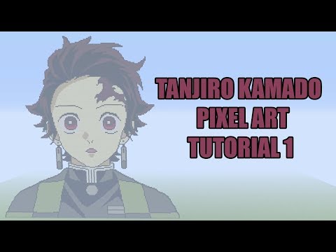 PhoenixDeath Gaming - Minecraft Tanjiro Kamado Pixel Art Tutorial Part 1 (Demon Slayer /Kimetsu no Yaiba)