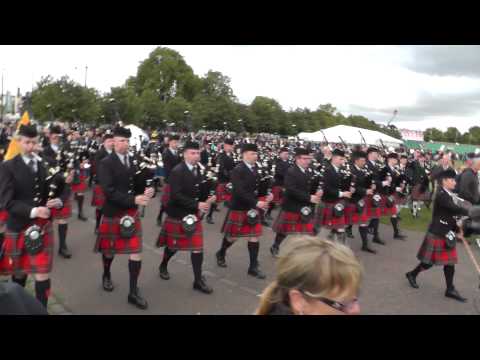 Worlds 2013 - Field Marshal Montgomery Pipe Band Parade to the Bus as World Champions