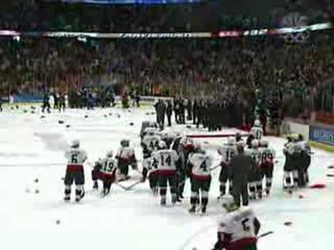 Last seconds +celebrations +handshaking|Ducks Cup Champions!