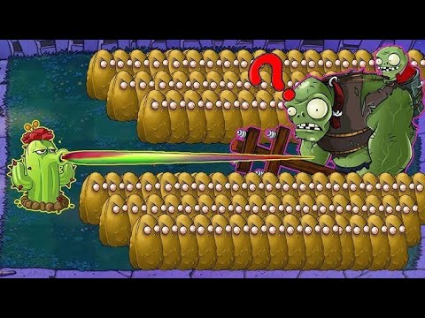 PVZ HACK PLANTS VS ZOMBIES || 1 Cactus Vs 99999 Giga-Gargantuar All Zombies