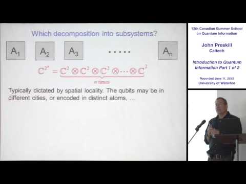 John Preskill - Introduction to Quantum Information (Part 1) - CSSQI 2012
