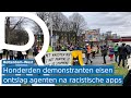 Honderden demonstranten eisen ontslag agenten van racistische appjes bij politiebureau Marconiple...