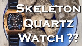 Wishdoit Quartz Skeleton Hourglass Watch