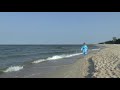 GOSIA WALKING ALONG THE SEASHORE NEAR CHAŁUPY IN A BASSETTI BEACH KIMONO SPACEREK BRZEGIEM MORZA