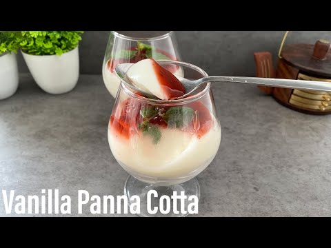 Panna Cotta | Vanilla Panna Cotta With Raspberry Sauce | Vanilla Pudding | Veg Gelatin | Best Bites