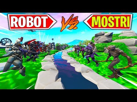 TEAM ROBOT VS TEAM MOSTRI solo PICCONE (MINIGIOCO) | Fortnite ITA