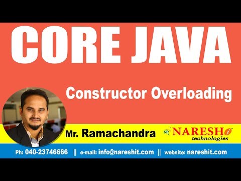 Constructor Overloading Core Java Tutorial Mr Ramachandra