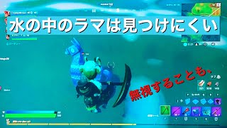 フォートナイト　水のなかのラマは見つけにくい！！