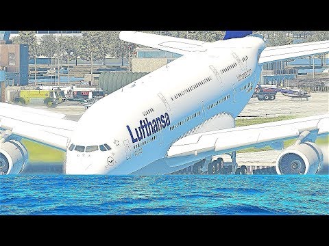Lufthansa A380 Runway Overrun Emergency Landing, Airplane Crashes