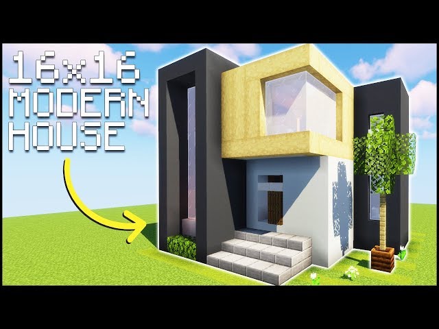 Minecraft 16x16 Starter Modern House Tutorial Easy Minecraft Map Minecraft 16x16 Starter Modern House Tutorial Easy Minecraft Map