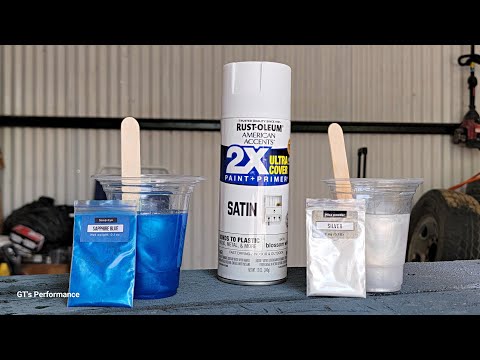 Let's Spray - SIlver & Saphire PEARLS over RUSTOLEUM Blossom White