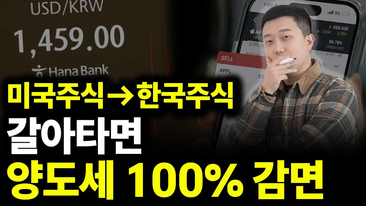 미국주식 팔고 한국주식 사면 100% 양도세 감면(ft.환율급락)