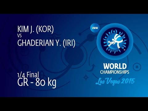 1/4 GR - 80 kg: Y. GHADERIAN (IRI) df. J. KIM (KOR) by TF, 8-0
