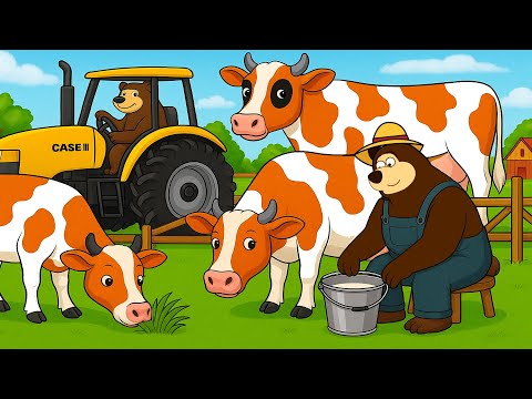 The Bear Farm: Transporting Cows by Truck to the Barn and Feeding the Cows | Construction Vehicles