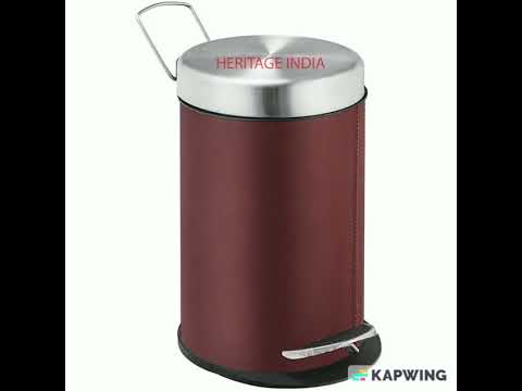 Leather Finish Stainless Steel Peddle Dustbin