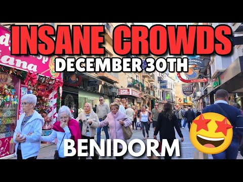 Benidorm - CROWDED Old Town, Shopping Streets & Poniente Market! 🤩🛍️