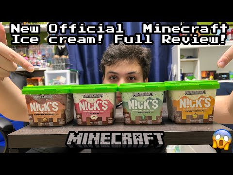 New Official Minecraft Ice Cream! Full Review On All Four Flavors!!!