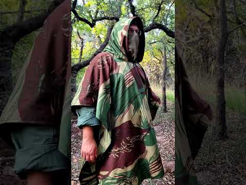 Our Guerrilla Ripstop poncho in Rhodesian Brush stroke.