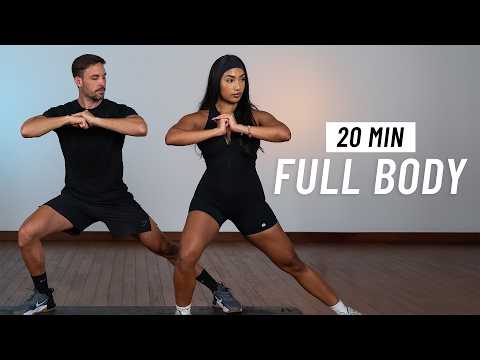 20 MIN FULL BODY HIIT Workout With Weights At Home No Repeat No Jumping
