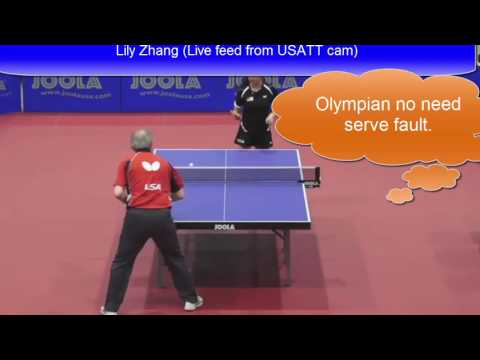 [TT] 2016 Nationals practice Lily Zhang (Olympian) Coach (w English)