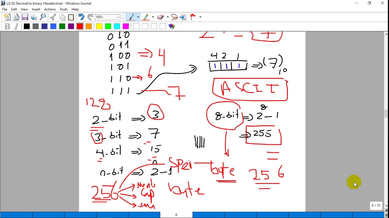 LG 03   Deciaml to binary Hexadecimal