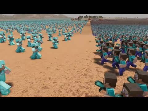1 Million Minecraft Steve vs 1 Million Minecraft Steve Ultimate Epic Battle Simulator 2 UEBS 2
