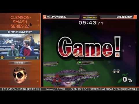 Clemson Smash Series 25 - Losers R5 - 12YOweaboo (Sheik) vs. LSD (Marth) - SSBM