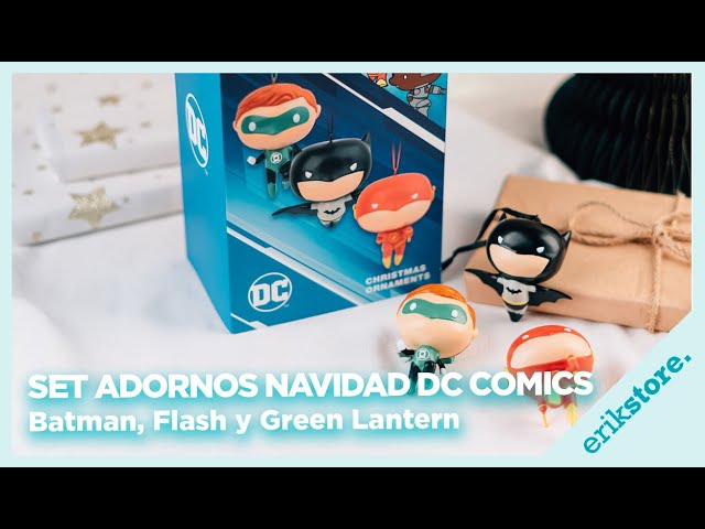 Vídeo relacionado con Grupo Erik Set Adornos Navidad DC Comics - Pack Adornos Navidad árbol de Navidad, 3 Figuras superhéroes: Batman, Flash y Linterna Verde - Decoración Navidad DC Comics