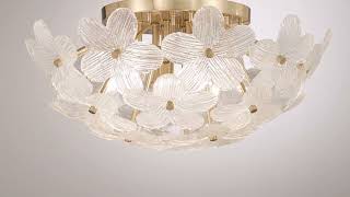 1_Watch A Video About the Possini Euro Filoli 20 Wide Gold Flower Ceiling Light