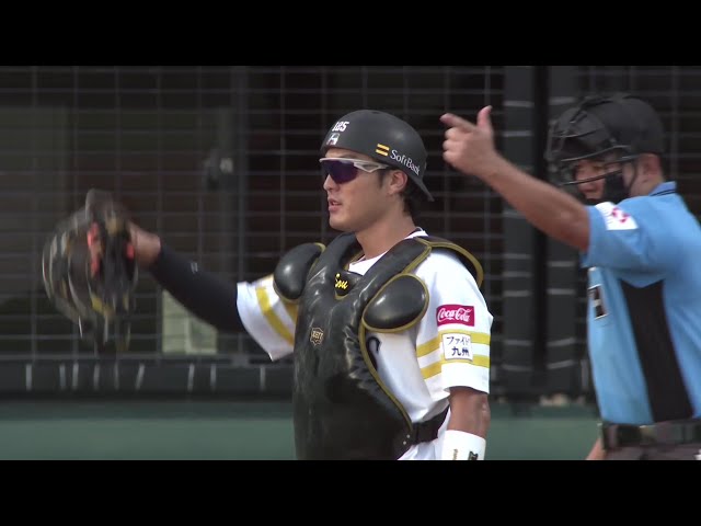 【ファーム】ホークス・大友宗 矢のような送球で盗塁を阻止!! 2025年8月20日 福岡ソフトバンクホークス 対 阪神タイガース