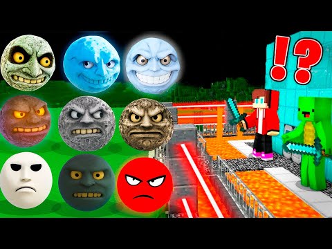 LUNAR MOONS vs Security House in Minecraft! paw patrol house Maizen JJ and Mikey