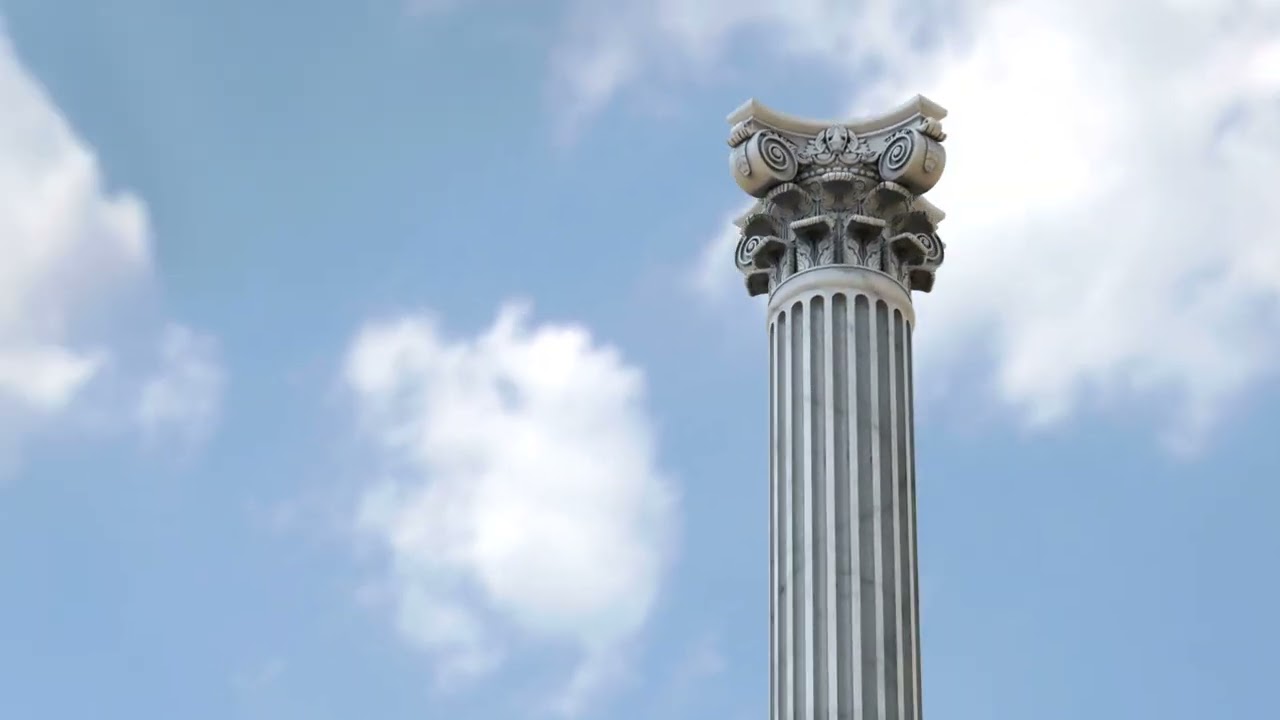 Coluna Cor&iacute;ntia Cl&aacute;ssica High-Poly com Texturas 4K PBR OBJ FBX STL BLEND MAX M Modelo 3D