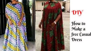 How to cut a Free Dress/ BUBU Dress (DETAILED)