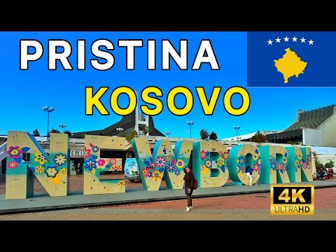 Shëtitje në Prishtinë, Kosovë | 4K Ultra HD, pa muzikë, tingujt e vërtetë të qytetit