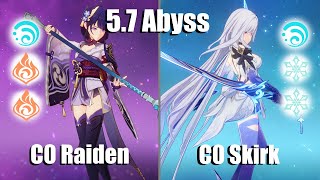 Raiden National and Skirk ATK Speed | 5.7 Abyss (Genshin)