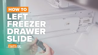 How to replace Freezer Slide & Bracket (Left) part # W10625067 on your Whirlpool Refrigerator