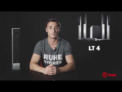 Heimkino mit Säulen-Lautsprechern von Lautsprecher Teufel.