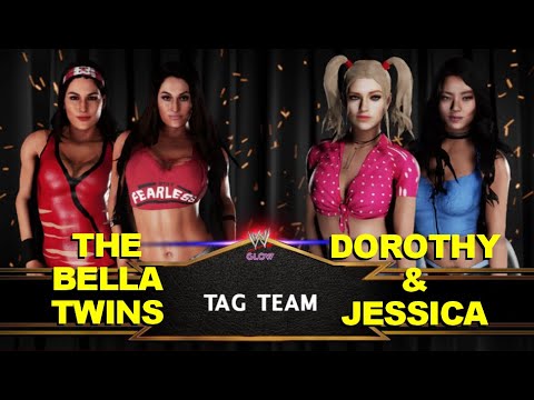 WWE GLOW The Bella Twins vs Dorothy & Jessica - Elimination Tag