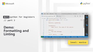 Demo: Formatting and Linting | More Python for Beginners [3 of 20]