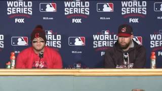 Indians players talk after World Series Game 1