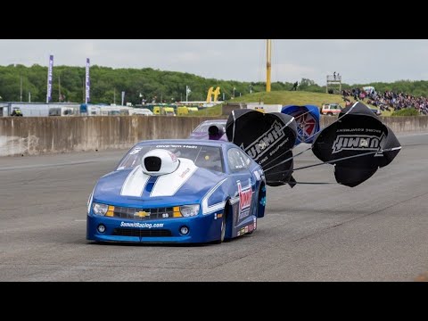 FIA Pro Stock - Simon Gustafsson (left lane) And Jimmy Alund (right lane) - Santa Pod Raceway 2019