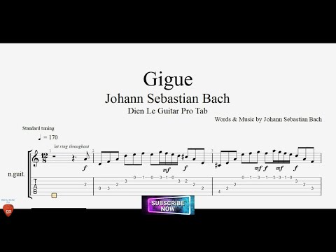 Bach - Gigue for Guitar Tutorial with TABs