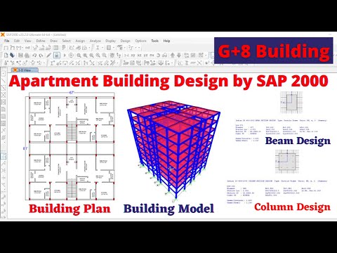 Apartment building design by SAP 2000 Software | Civil engineering | SAP tutorials | building design